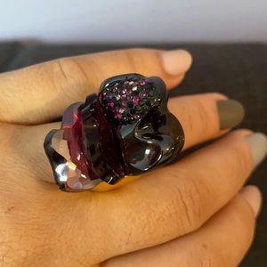 Swarovski Crystal Art Deco Statement  ring